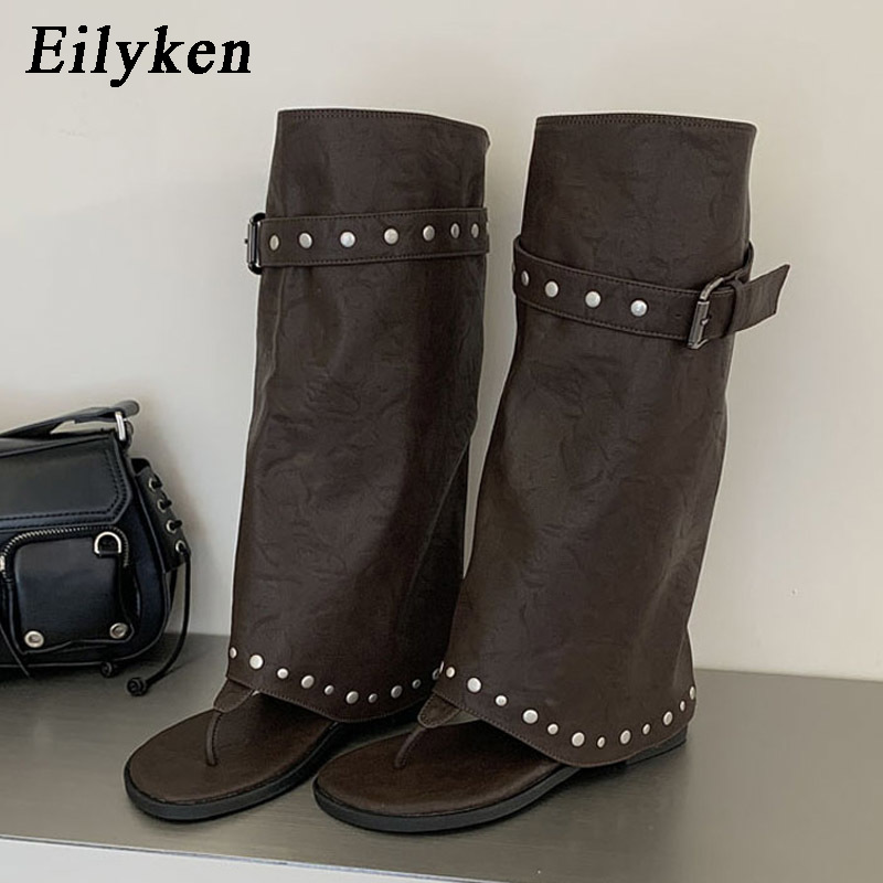 Women Electronic Accessories - Винтажные удобные женские сапоги-ботфорты Eilyken на