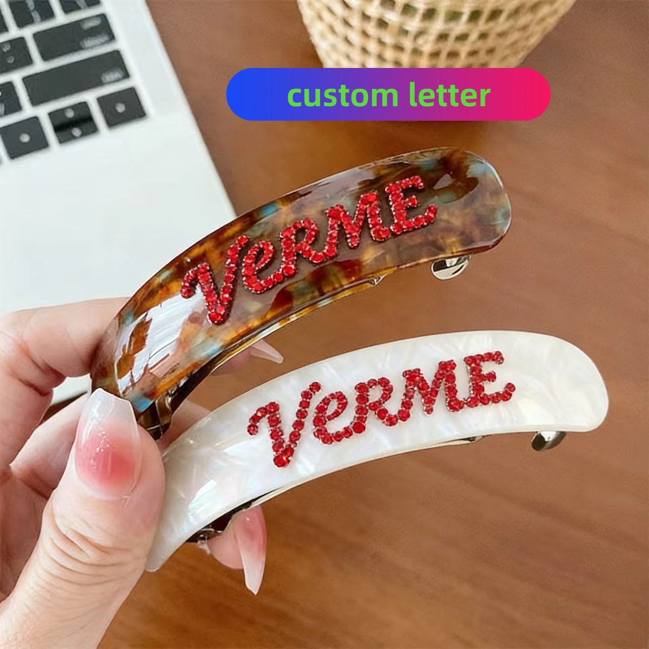 Women Accessories Name In English - Персонализированные заколки-клипсы с английскими буквами, элегантные
