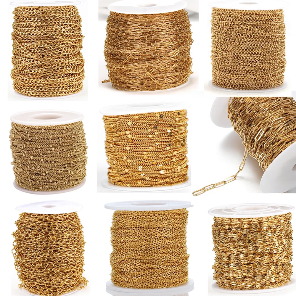 Beaded Anklet Chain - 2 метра звено из нержавеющей стали,