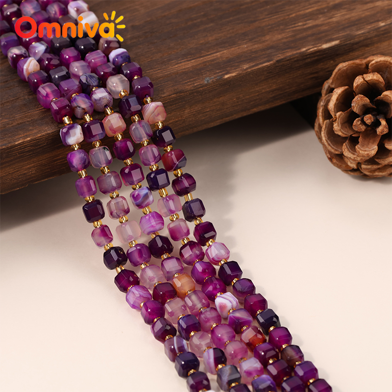 Women Accessories In Wholesale - Натуральные граненые бусины из агата с