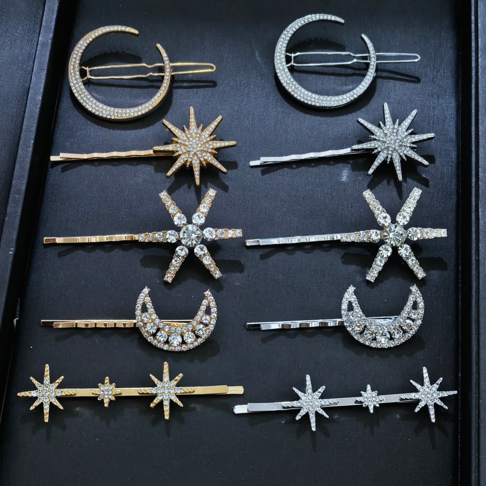 Women Accessories Wholesale - Набор из 3/4 шт. хрустальных заколок-звездочек