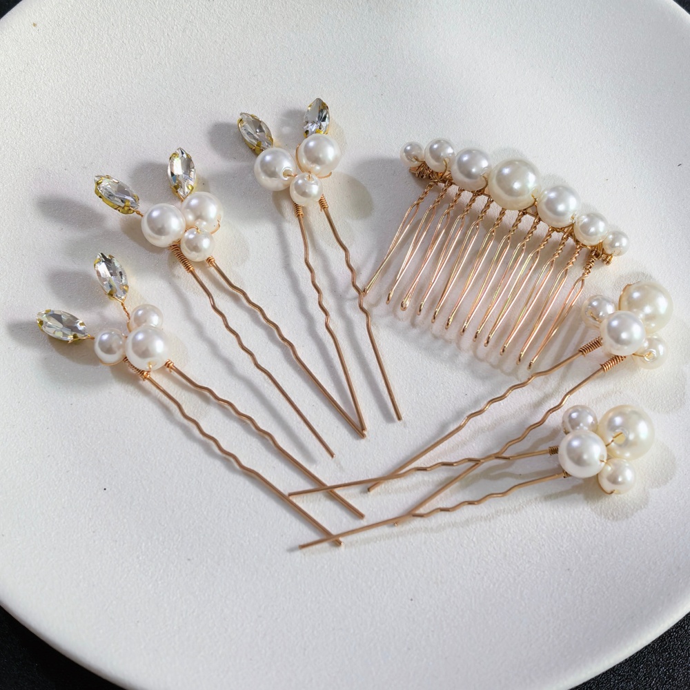 Women Accessories Wholesale - Набор заколок для волос с жемчугом