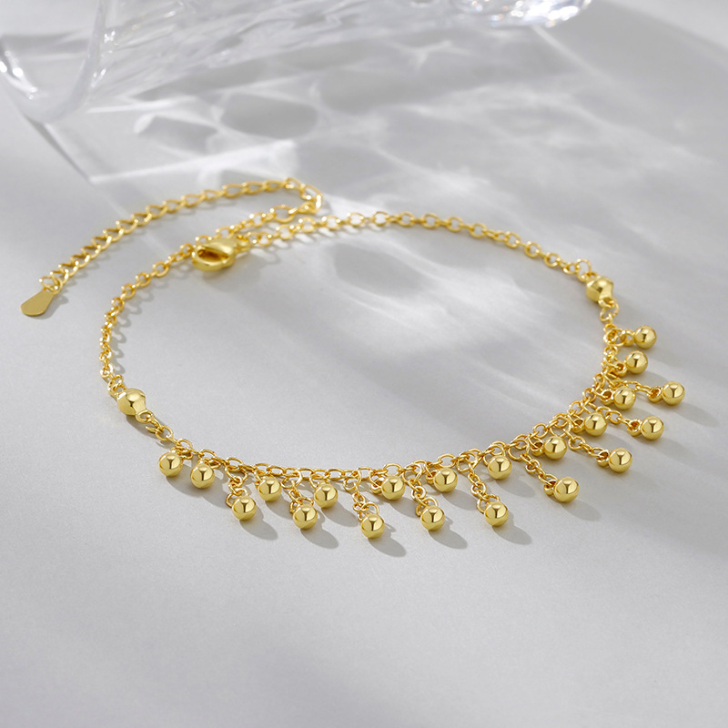 Beaded Anklet Chain - Цепочка на щиколотке из стерлингового серебра