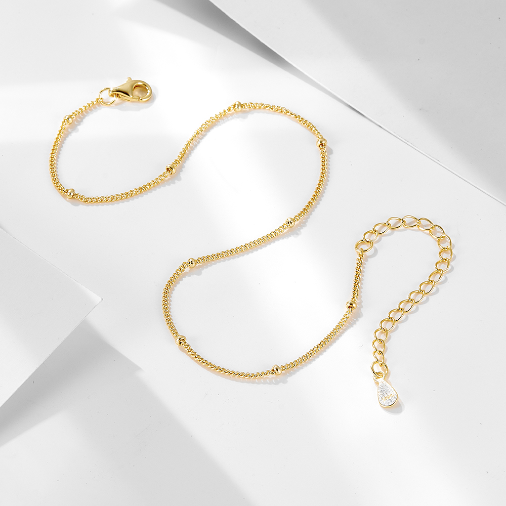 Изящный женский тонкий браслет – обзор и цена Beaded Anklet Chain