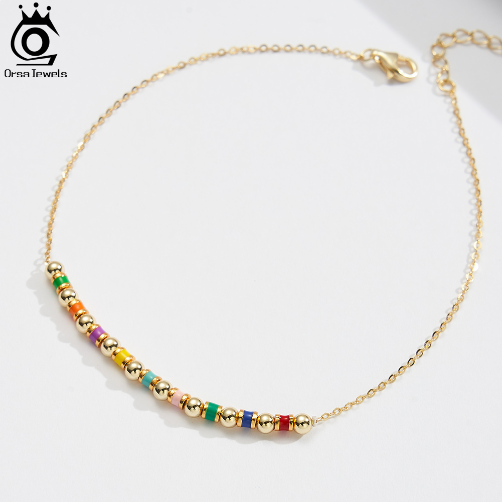 ORSA JEWELS Женский браслет на – обзор и цена Beaded Anklet Chain